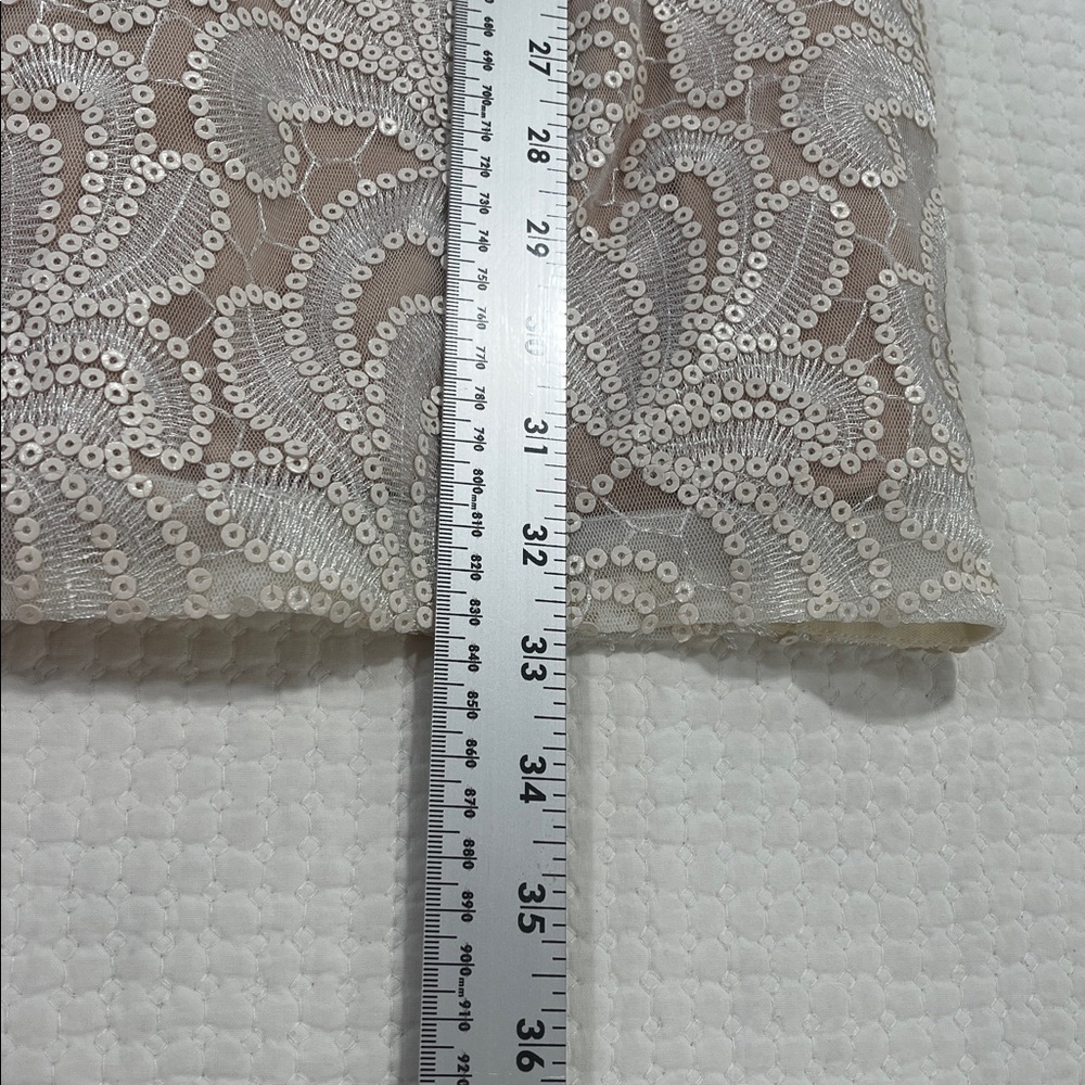 Bebe White Sequin Lace Mini vintage Vintage Cocktail Glam Sz Small coquette 90s - Picture 5 of 10